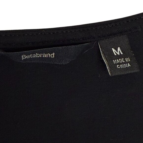 Betabrand Black Long-Sleeve Drape Front Top, M - Picture 8 of 9